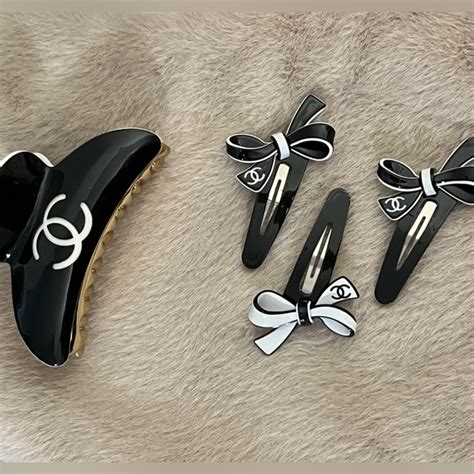 chanel hair tie ribbon|chanel hair claw clip.